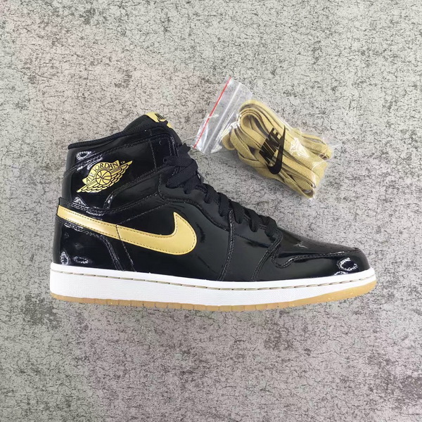 Authentic Air Jordan 1 Black Metallic Gold